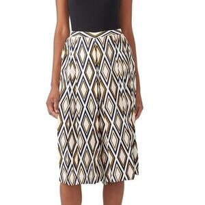 TORY BURCH Culottes Geometric Print Silk Pants US 6